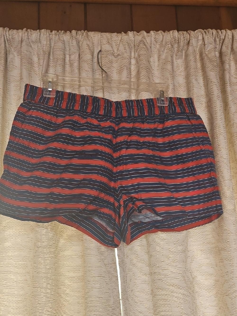 J. Crew Red and Navy Striped Athletic Shorts